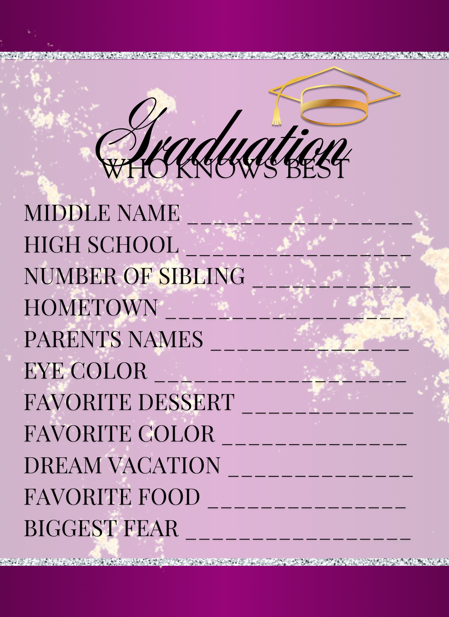 Lux Purple Graduation - Activity Book