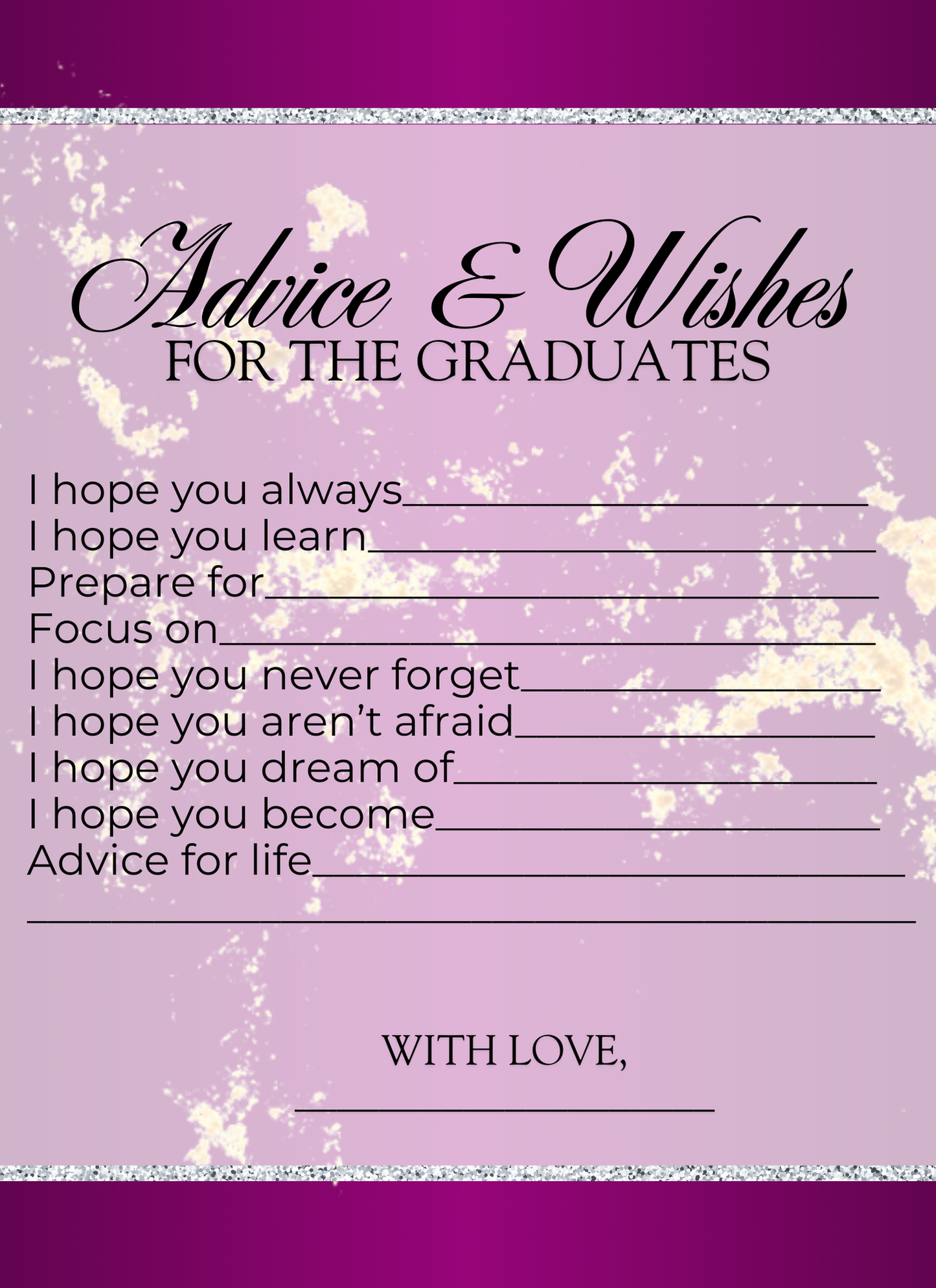 Lux Purple Graduation - Activity Book