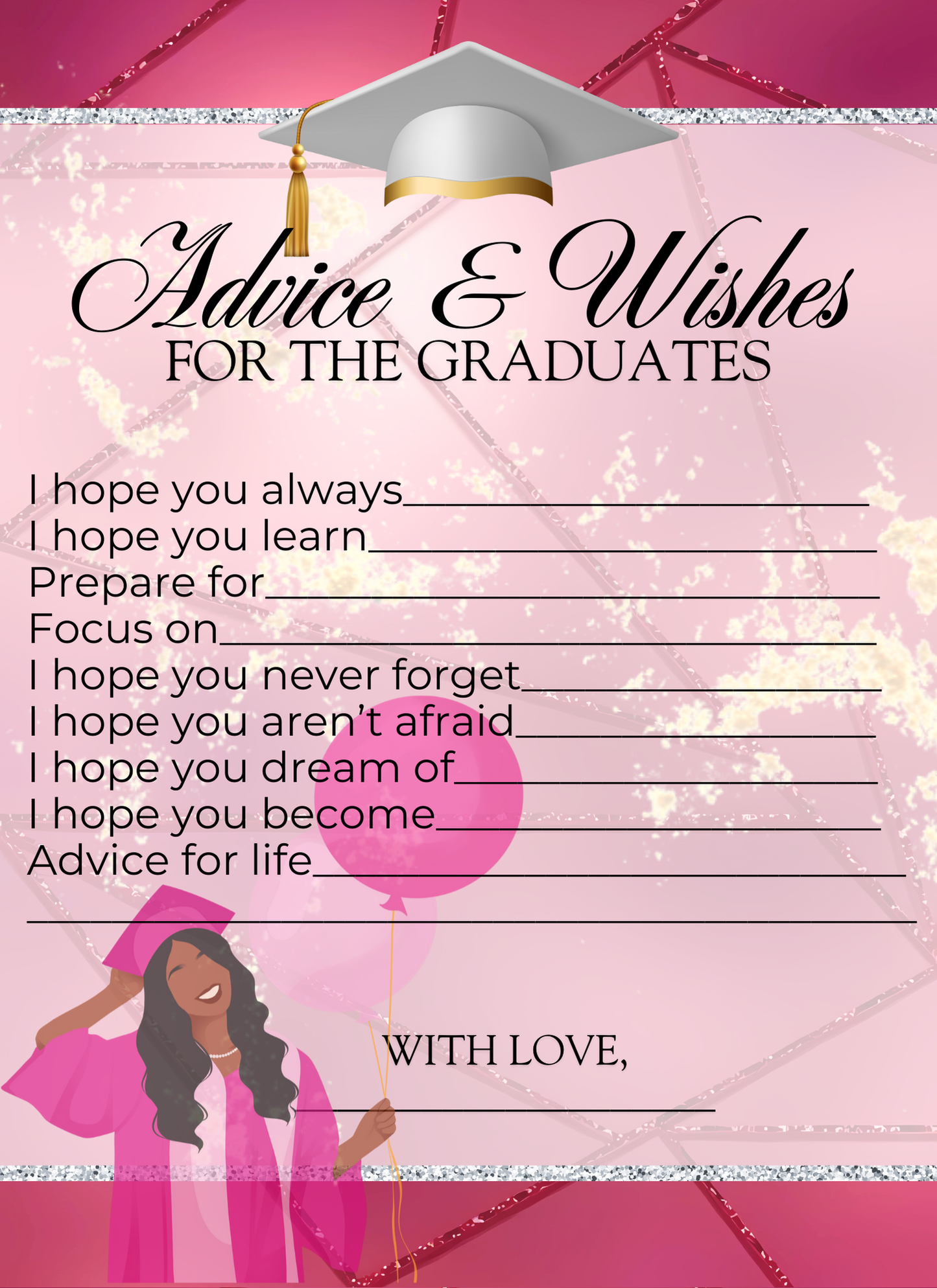 Lux Pink Graduation - Activity Book