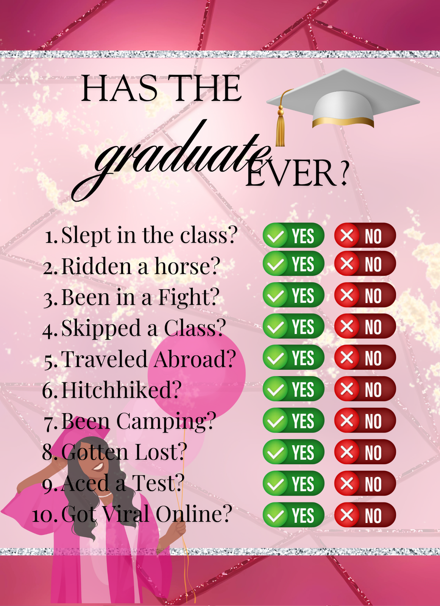 Lux Pink Graduation - Activity Book