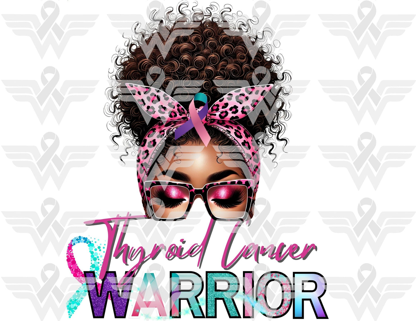 Thyroid Cancer Awareness Warrior Editable Template