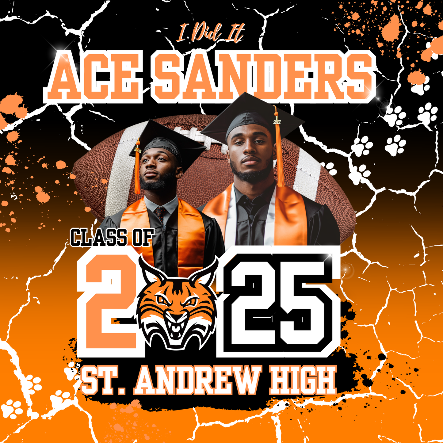 Grad Diploma Pillow - Orange