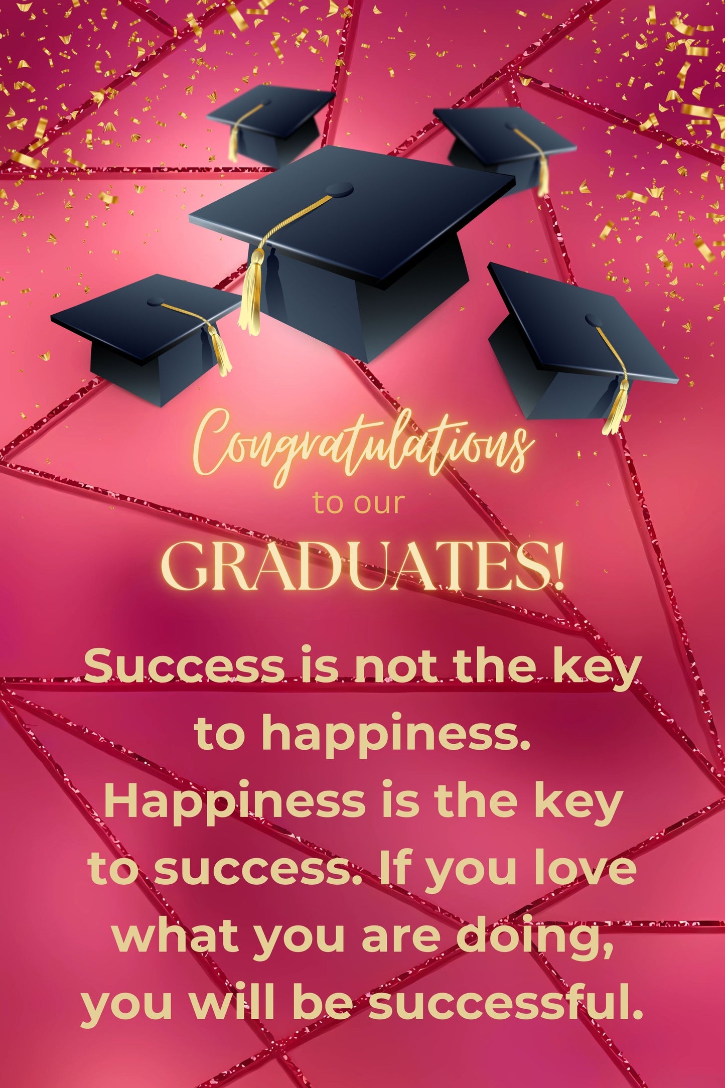LUX PINK GRAD - Graduation Jumbo Card Template - 24 x 36