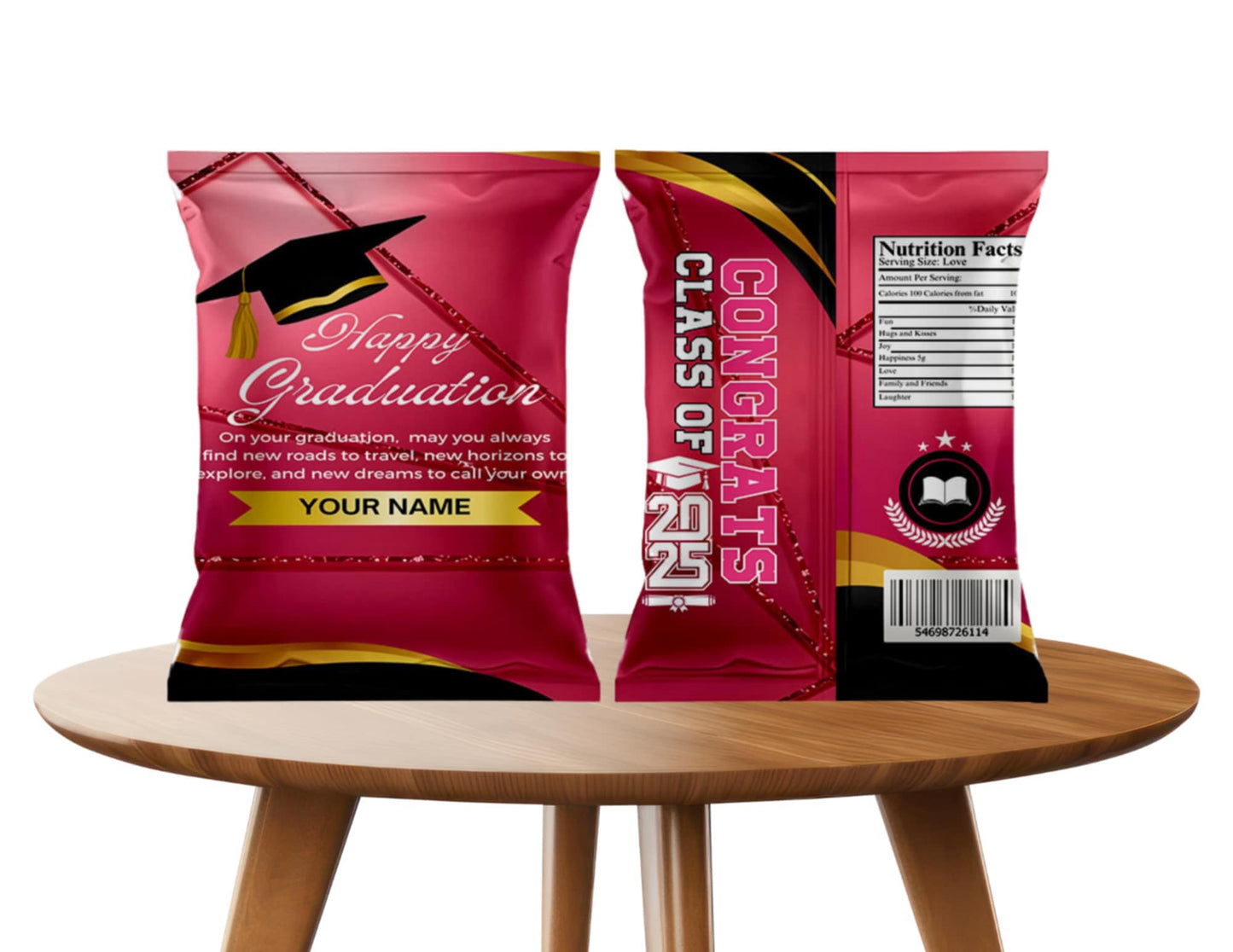 Lux Pink Grad Party Bundle Templates & Bonus Matching Jumbo Card