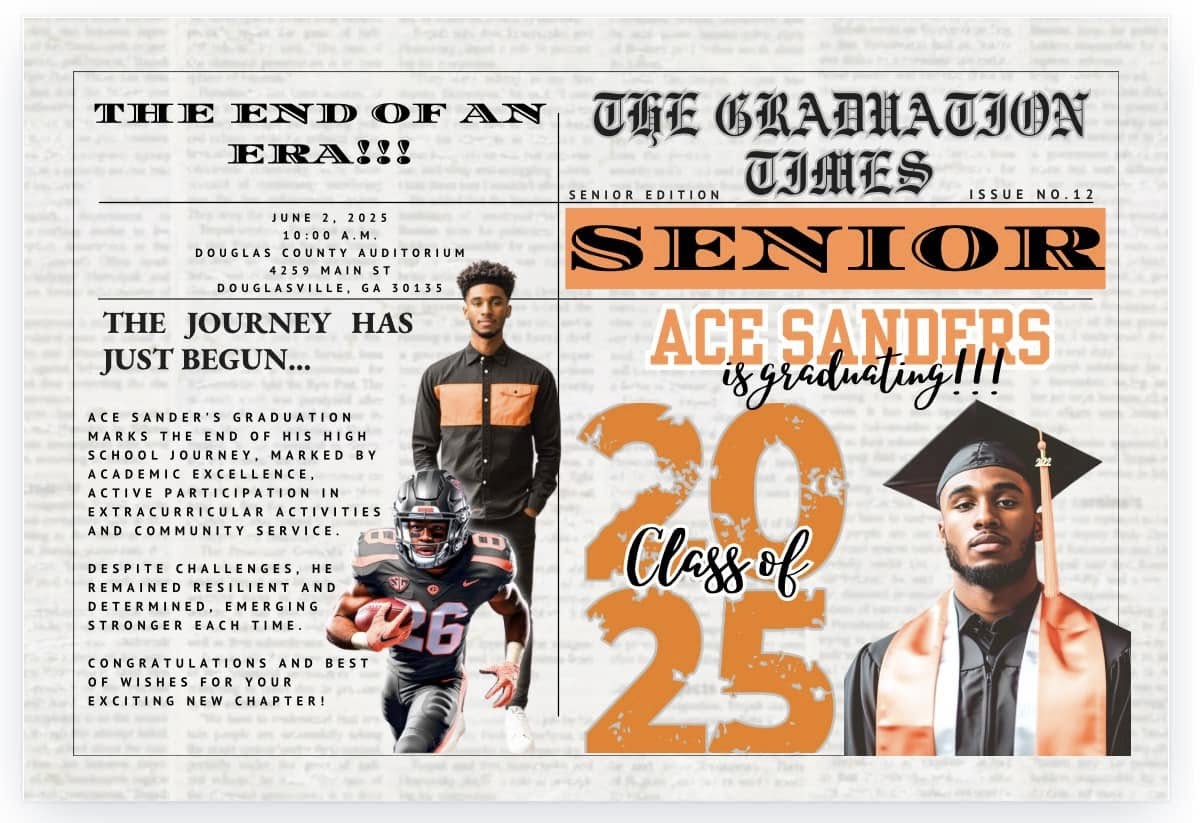 GRADUATION NEWSPAPER TEMPLATE (Orange)