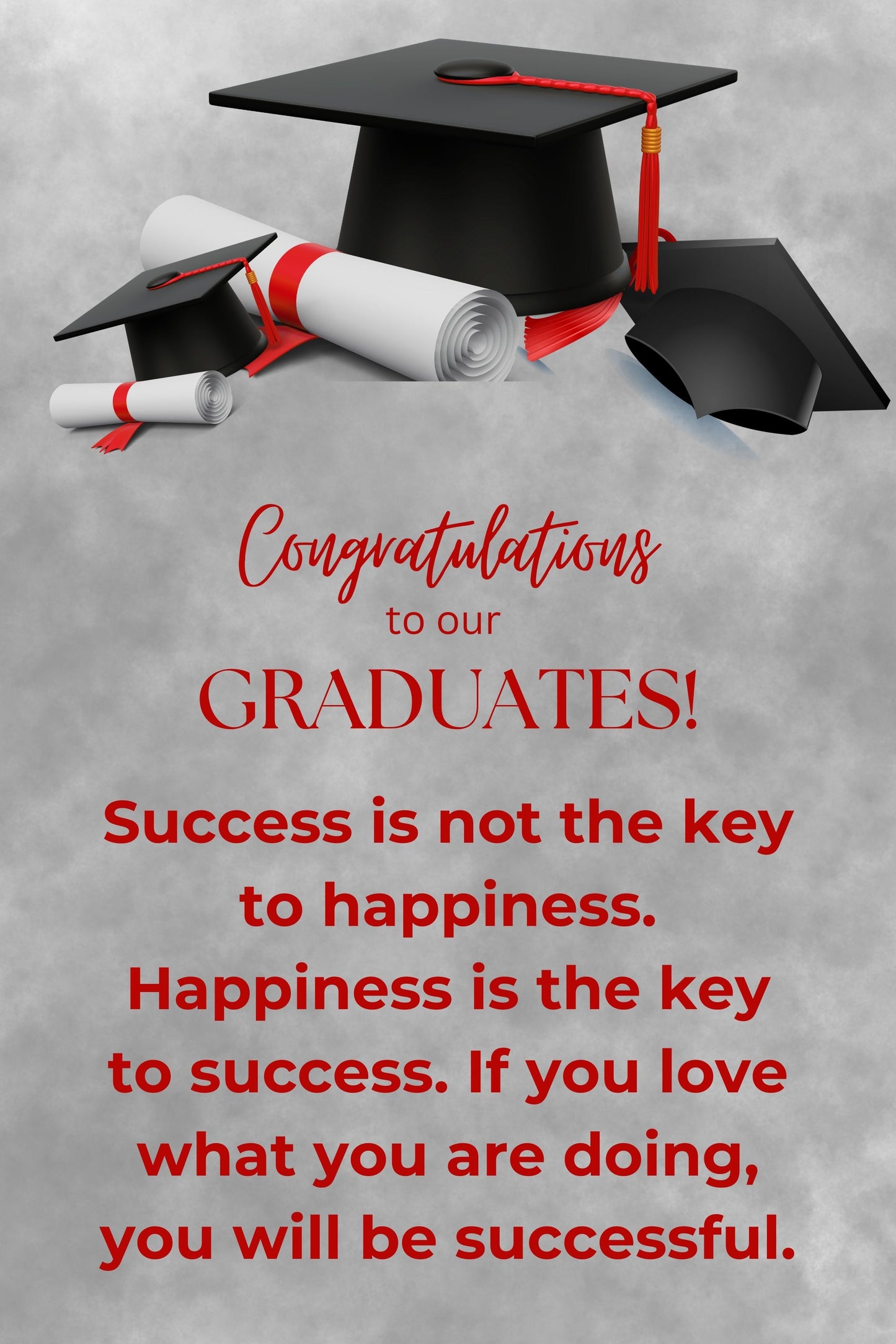 Graduation Jumbo Card Template - Red/Black 24 x 36 in