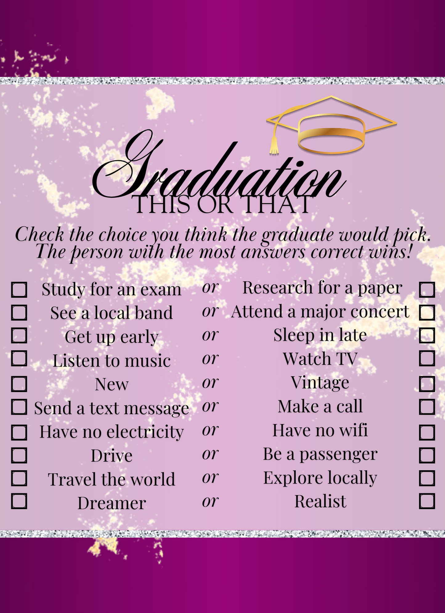 Lux Purple Graduation - Activity Book