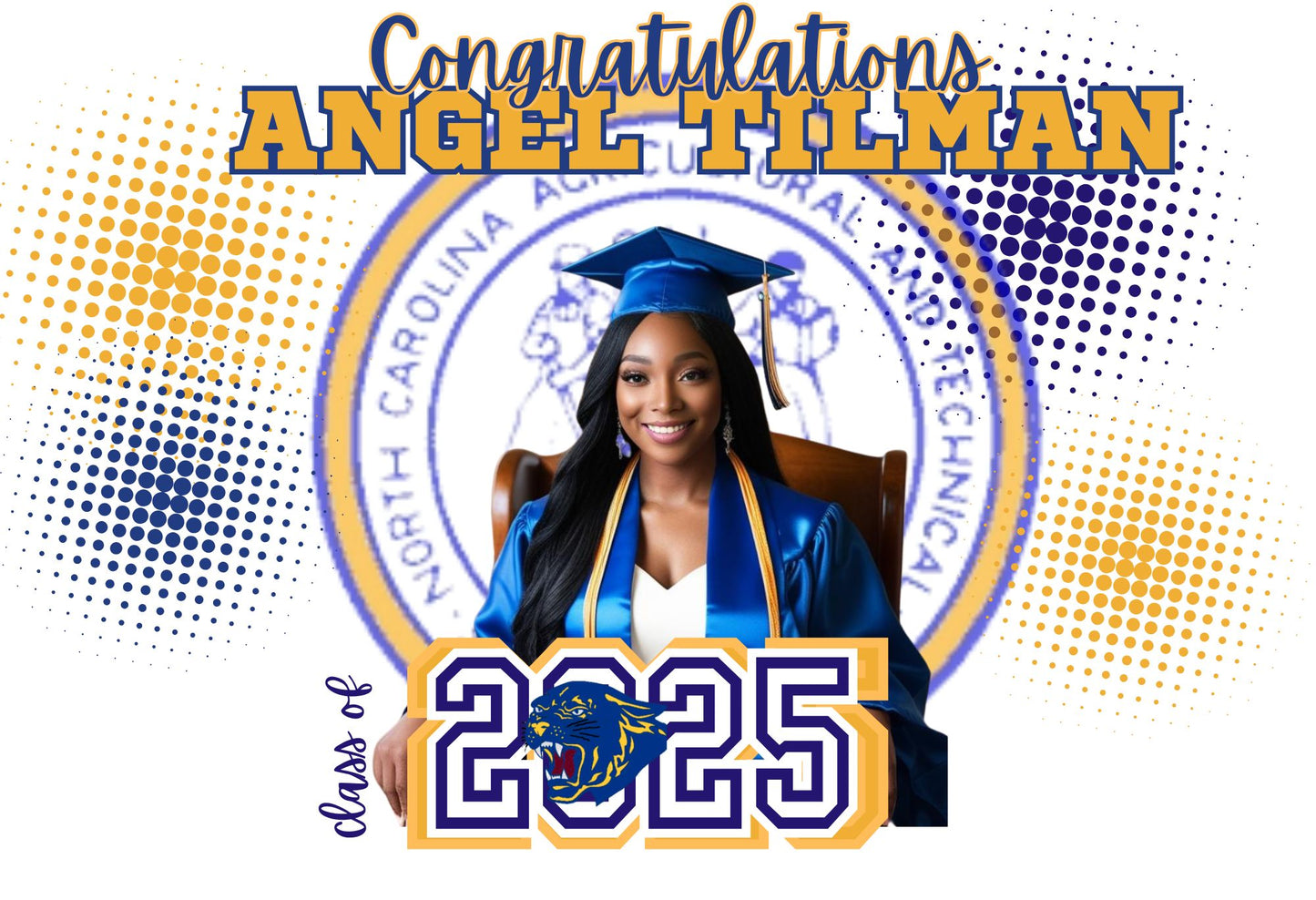 BLUE/GOLD CONGRATULATIONS TEMPLATE