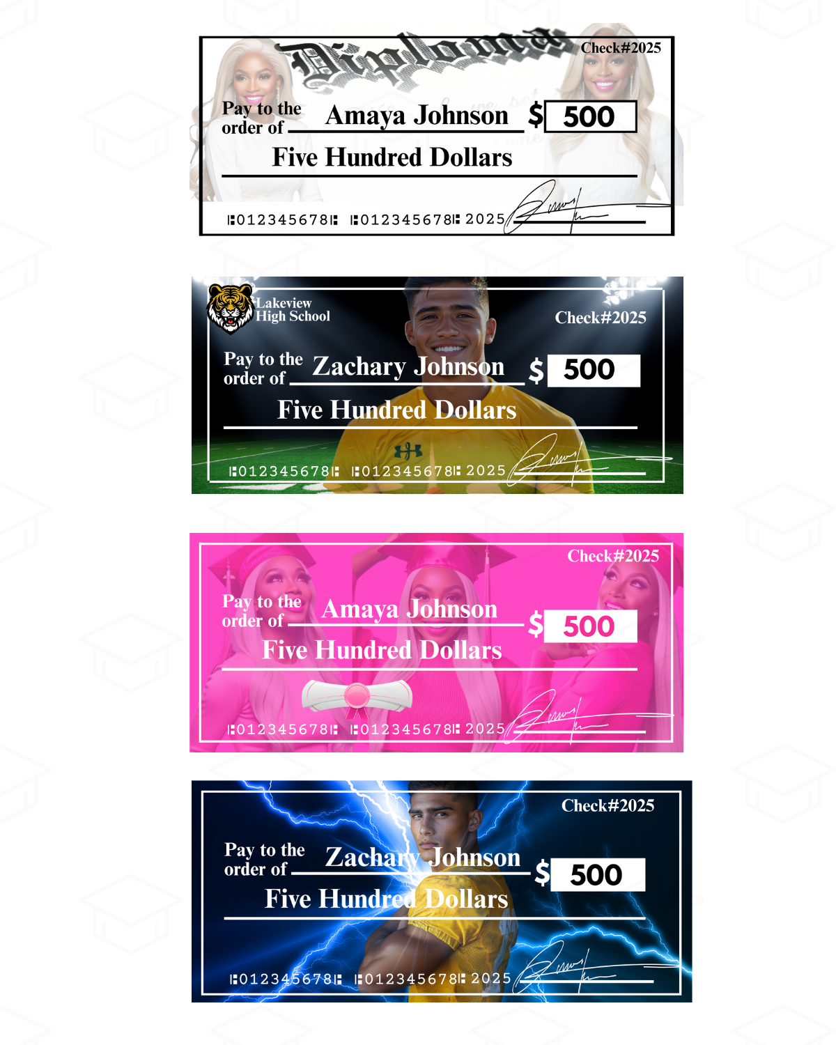 Life Size Novelty Check Template