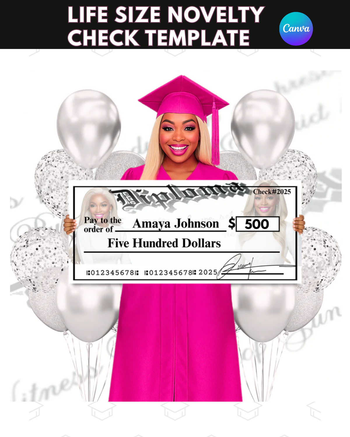 Life Size Novelty Check Template