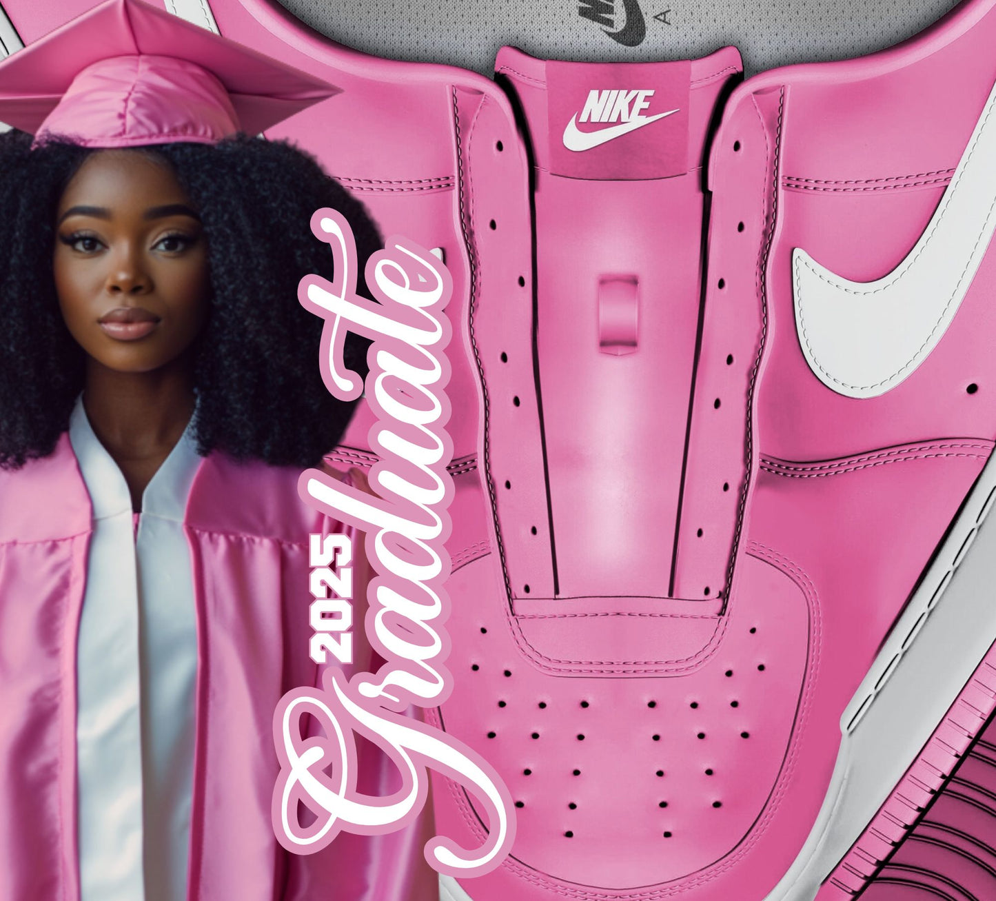 Grad Shoelace Tumbler Template - Pink
