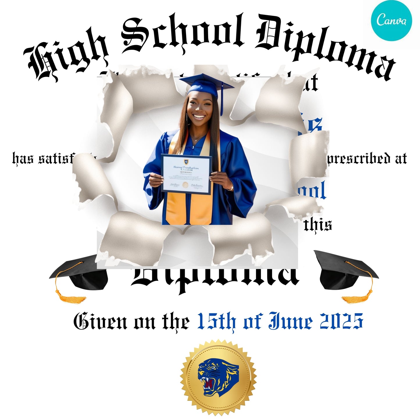 HIGH SCHOOL DIPLOMA TEMPLATE/PICTURE