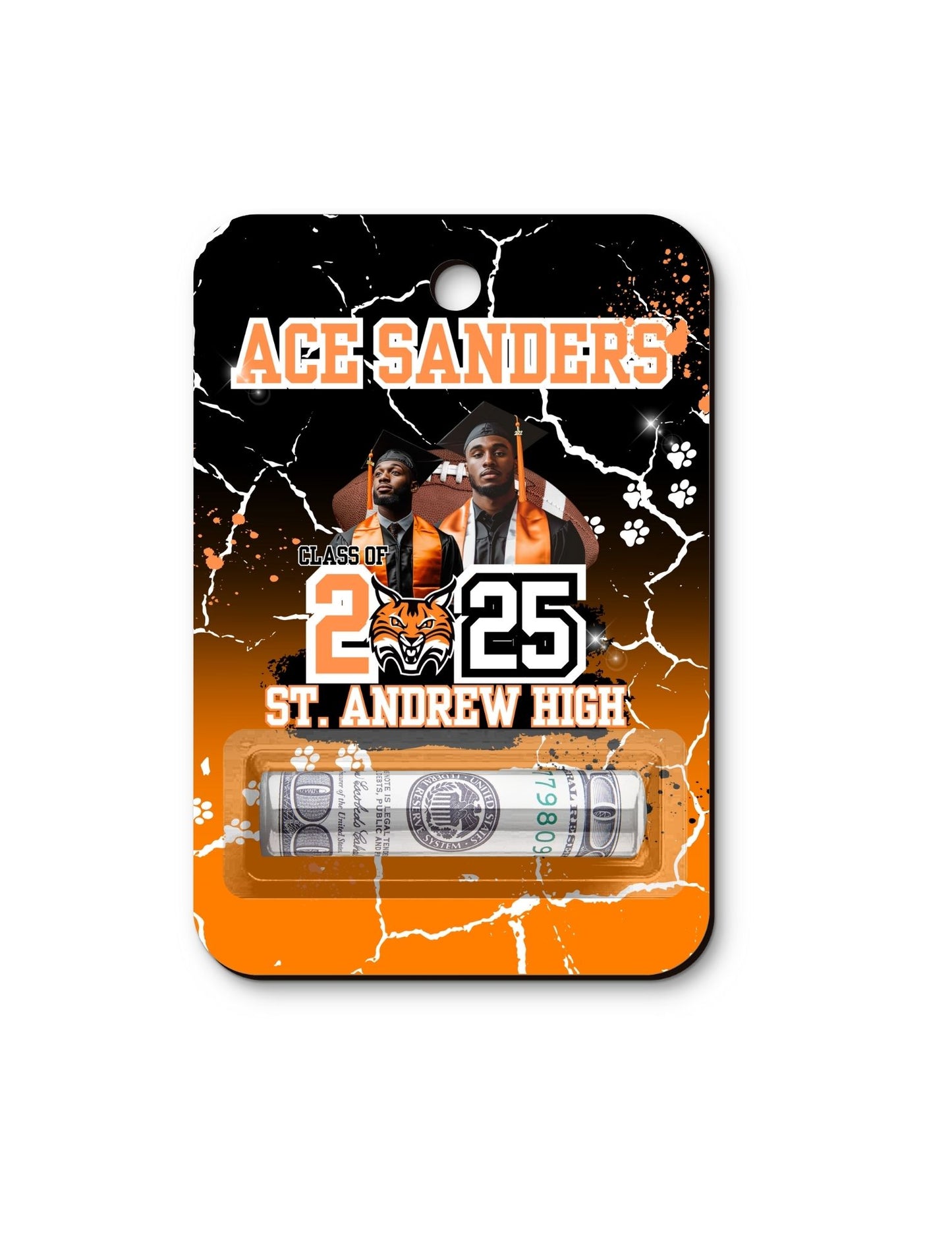 Money Holder Card Template - Orange