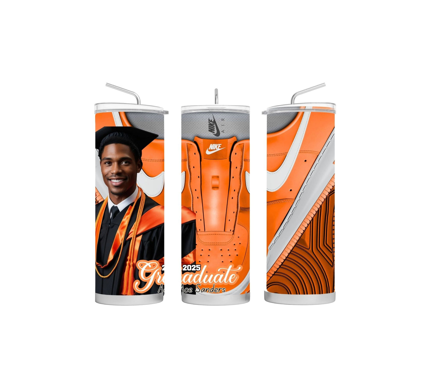 Graduation Orange Tumbler Template