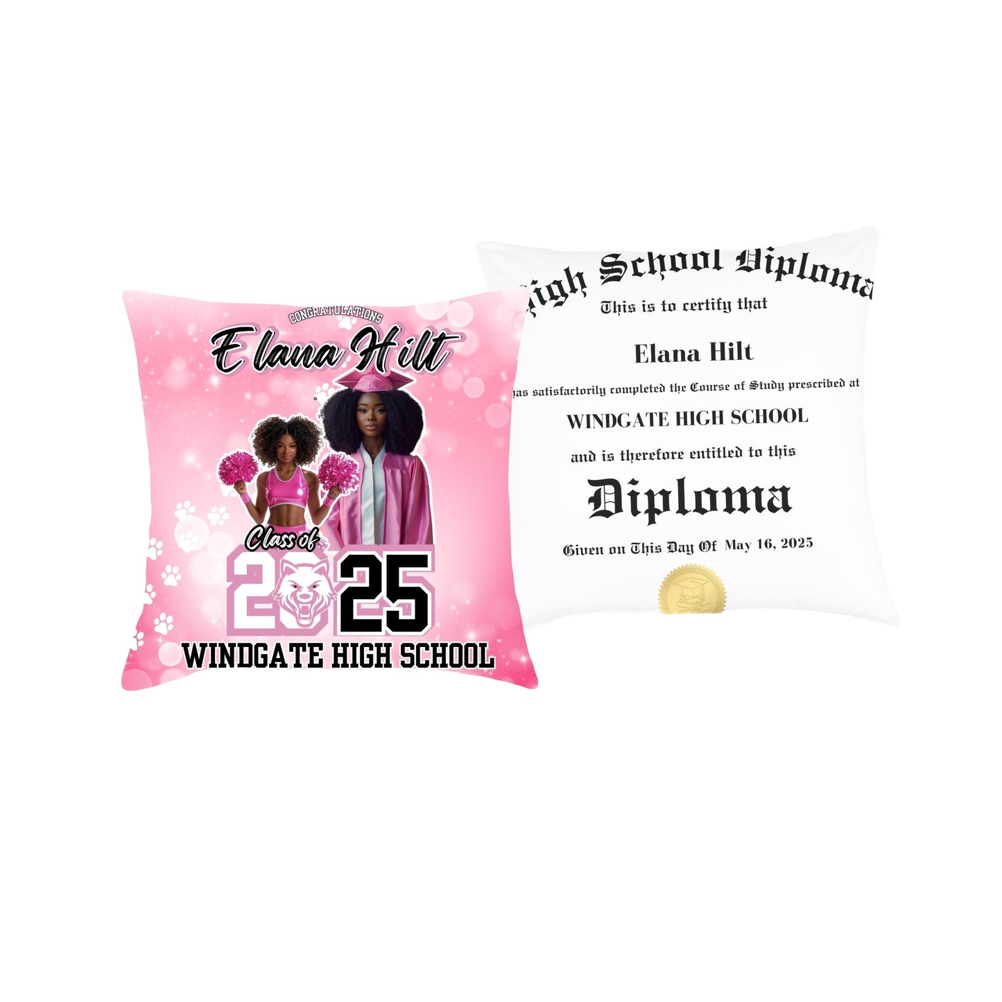 Grad Diploma Pillow - Pink