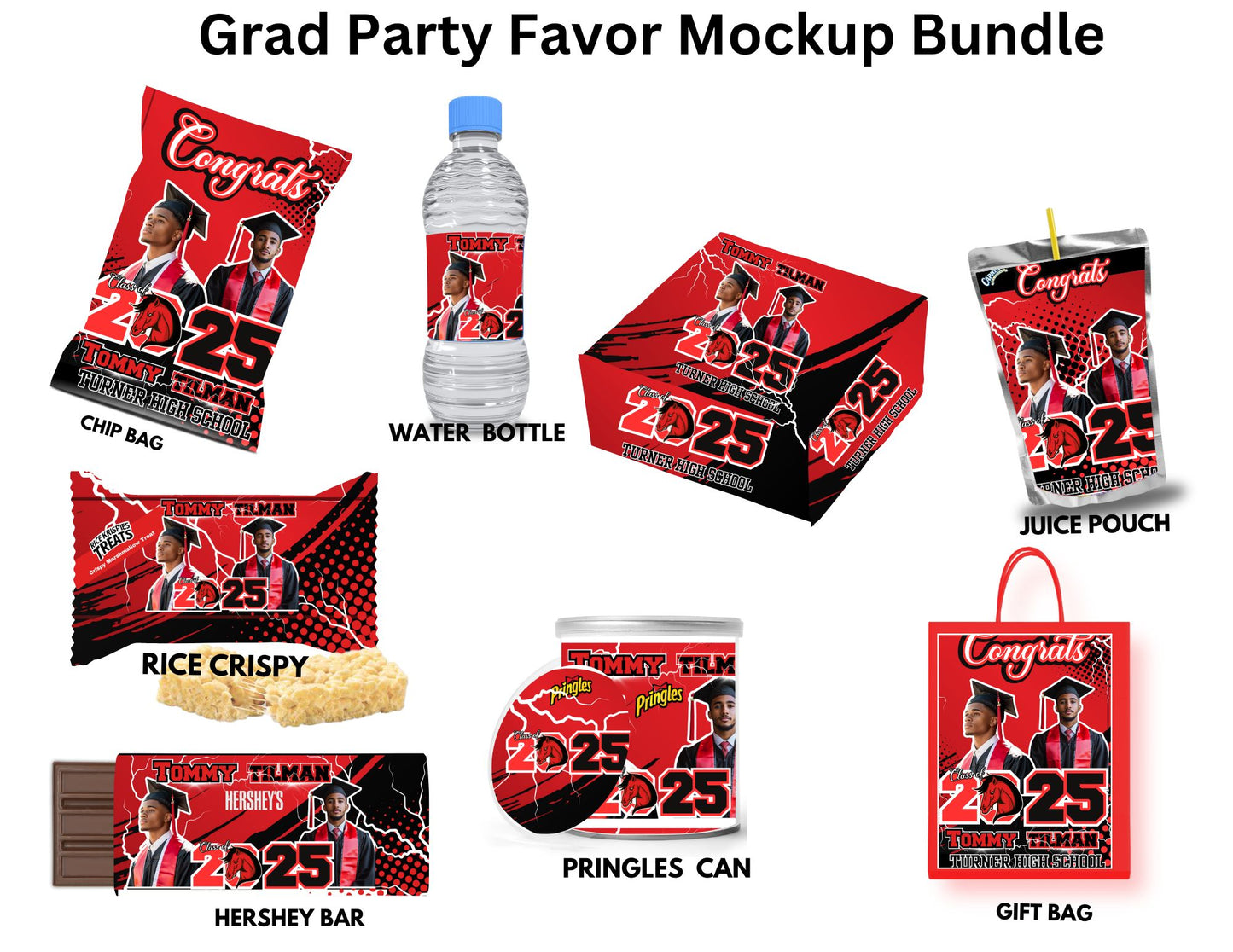 GRAD PARTY FAVOR BUNDLE - Red