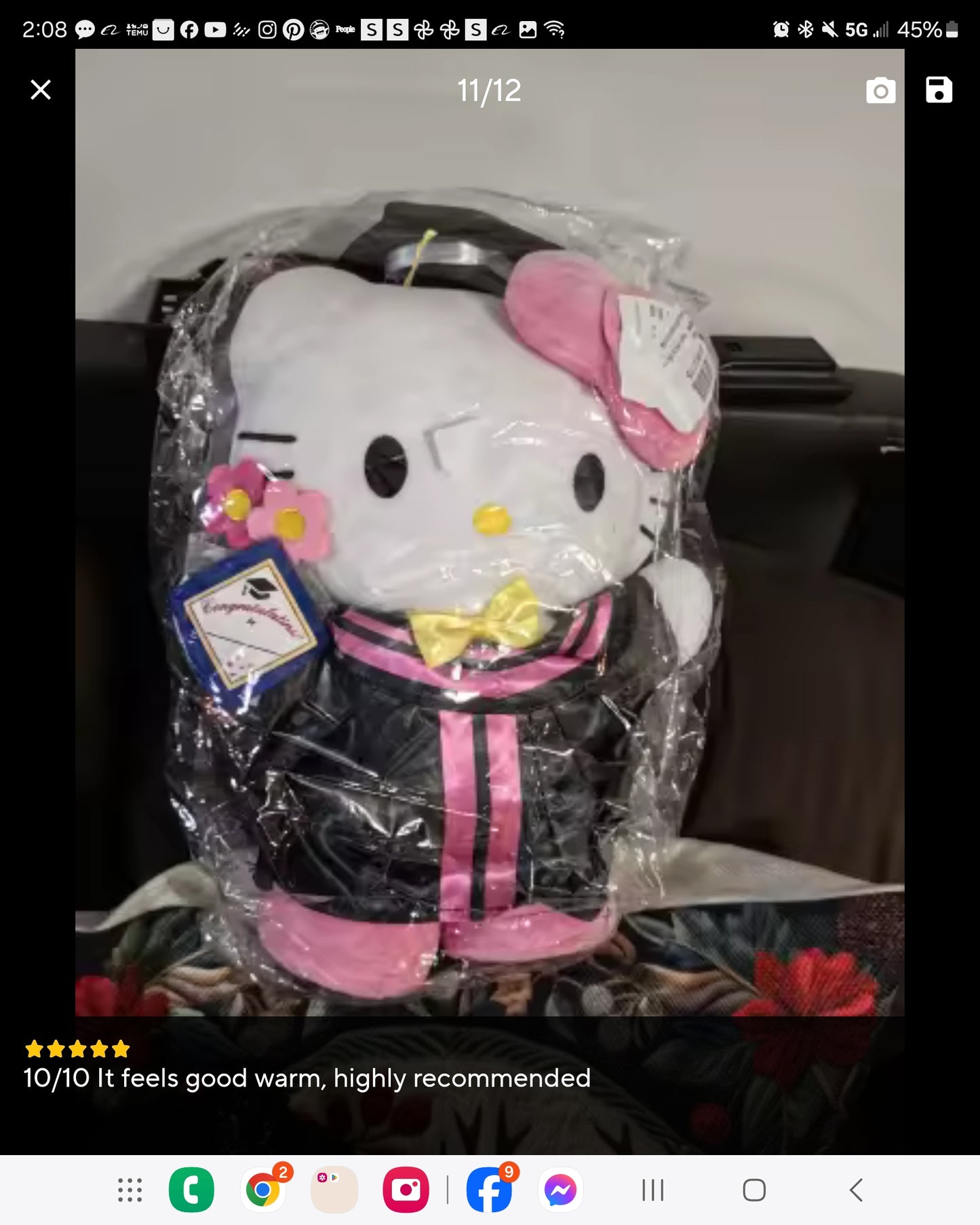 Hello Kitty Graduation Plushie Doll 35cm