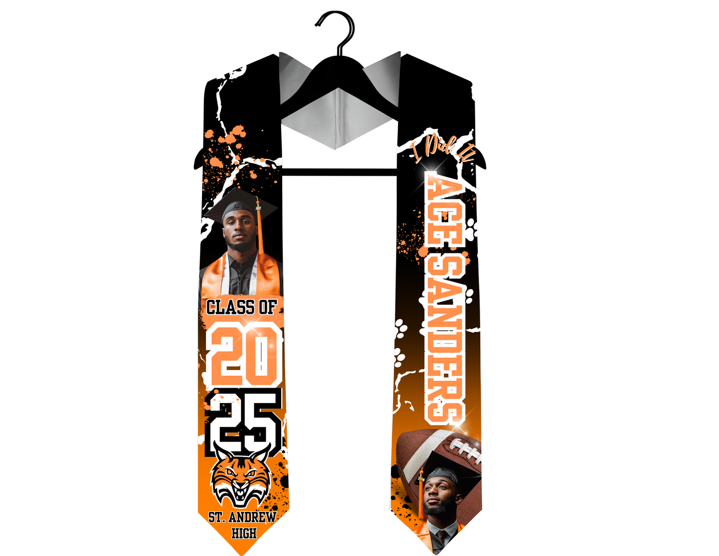 Editable Digital Stole Template - Orange