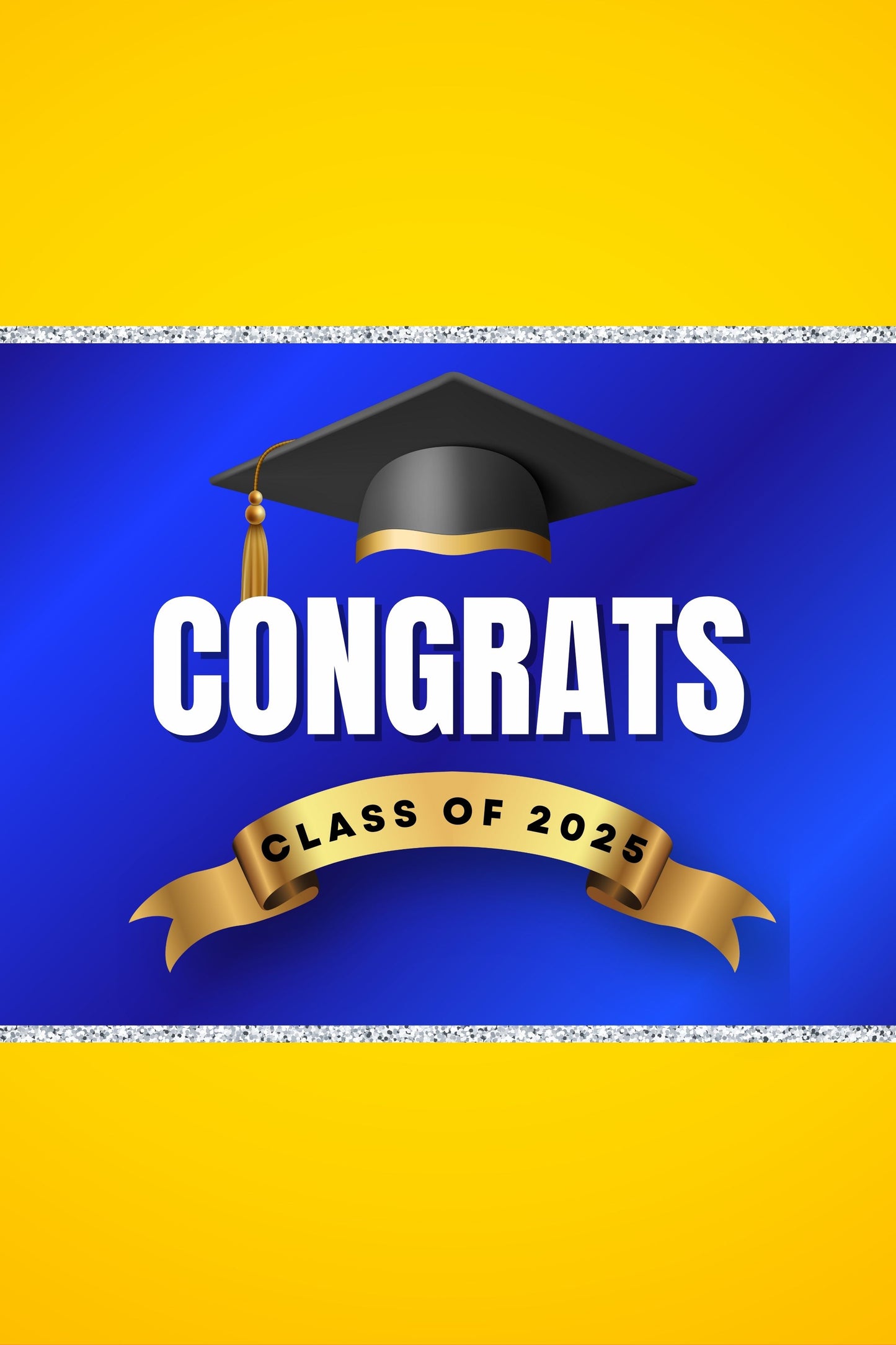BLUE AND GOLD  - Graduation Jumbo Card Template -  24 x 36 (Copy)