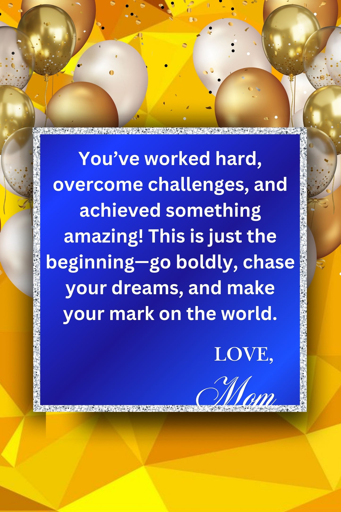 BLUE AND GOLD  - Graduation Jumbo Card Template -  24 x 36 (Copy)