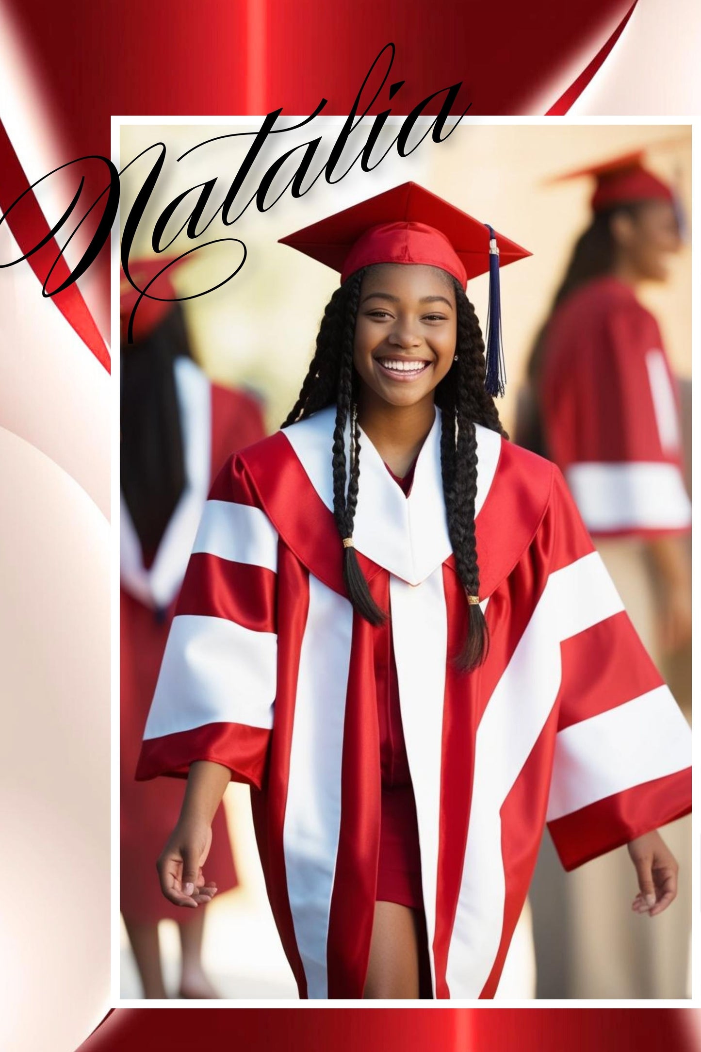 LUX RED GRAD - Graduation Jumbo Card Template -  24 x 36