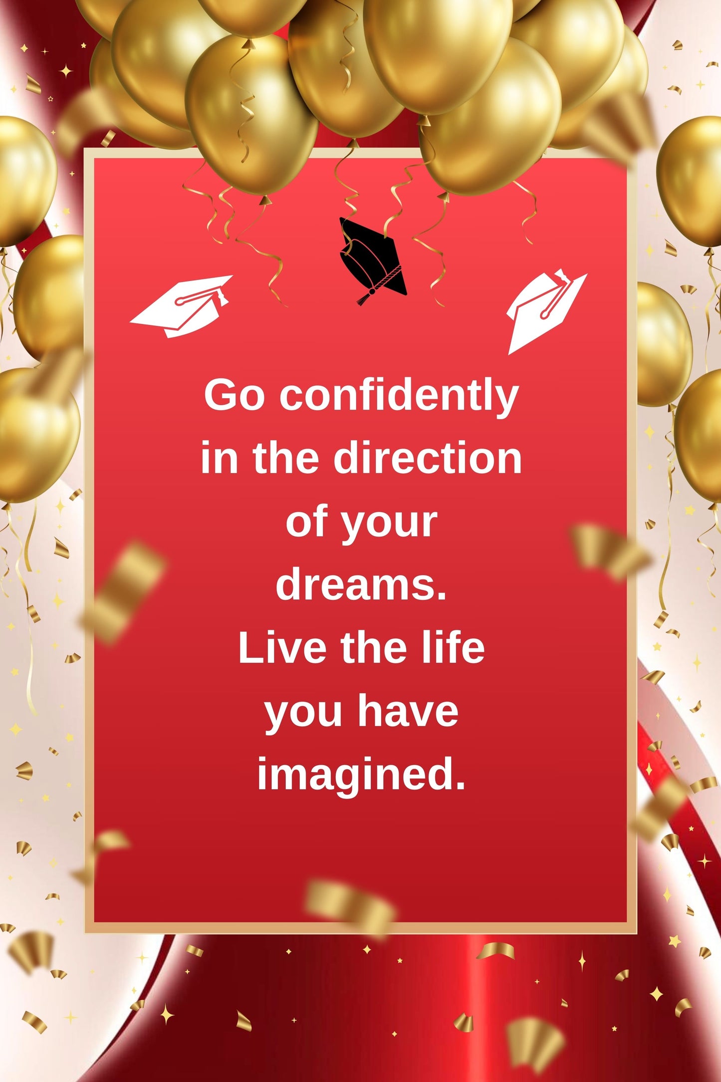 LUX RED GRAD - Graduation Jumbo Card Template -  24 x 36