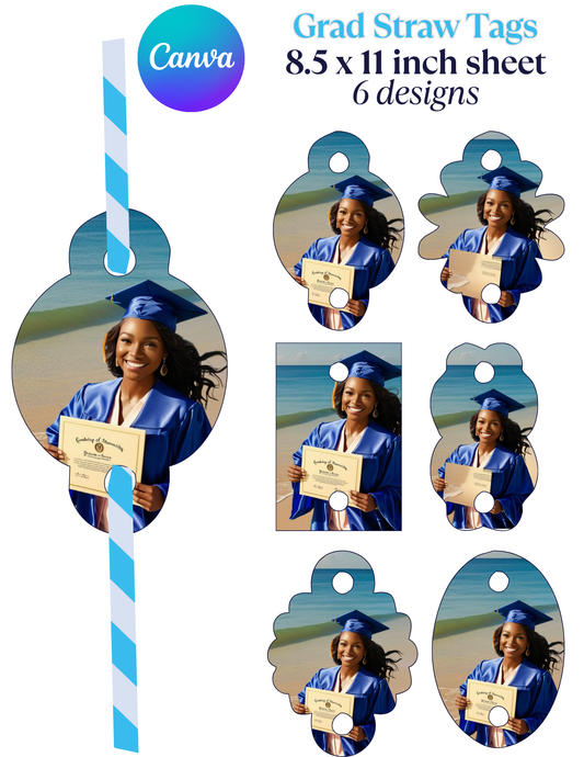 GRADUATION STRAW TAG TEMPLATES