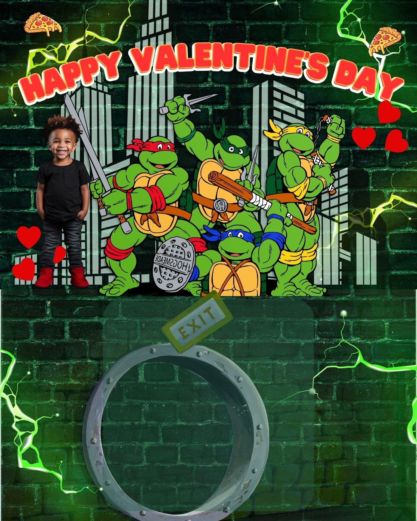 TMNT Valentine's Jumbo Card 16 x 20