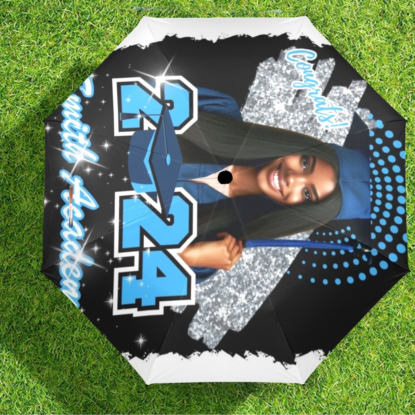 CUSTOM Graduation Umbrella Semi-Automatic Foldable Umbrella