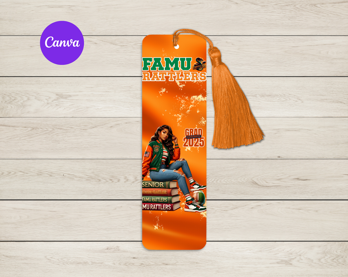 GRADUATION (FAMU) BOOKMARK TEMPLATE 2" X 6"