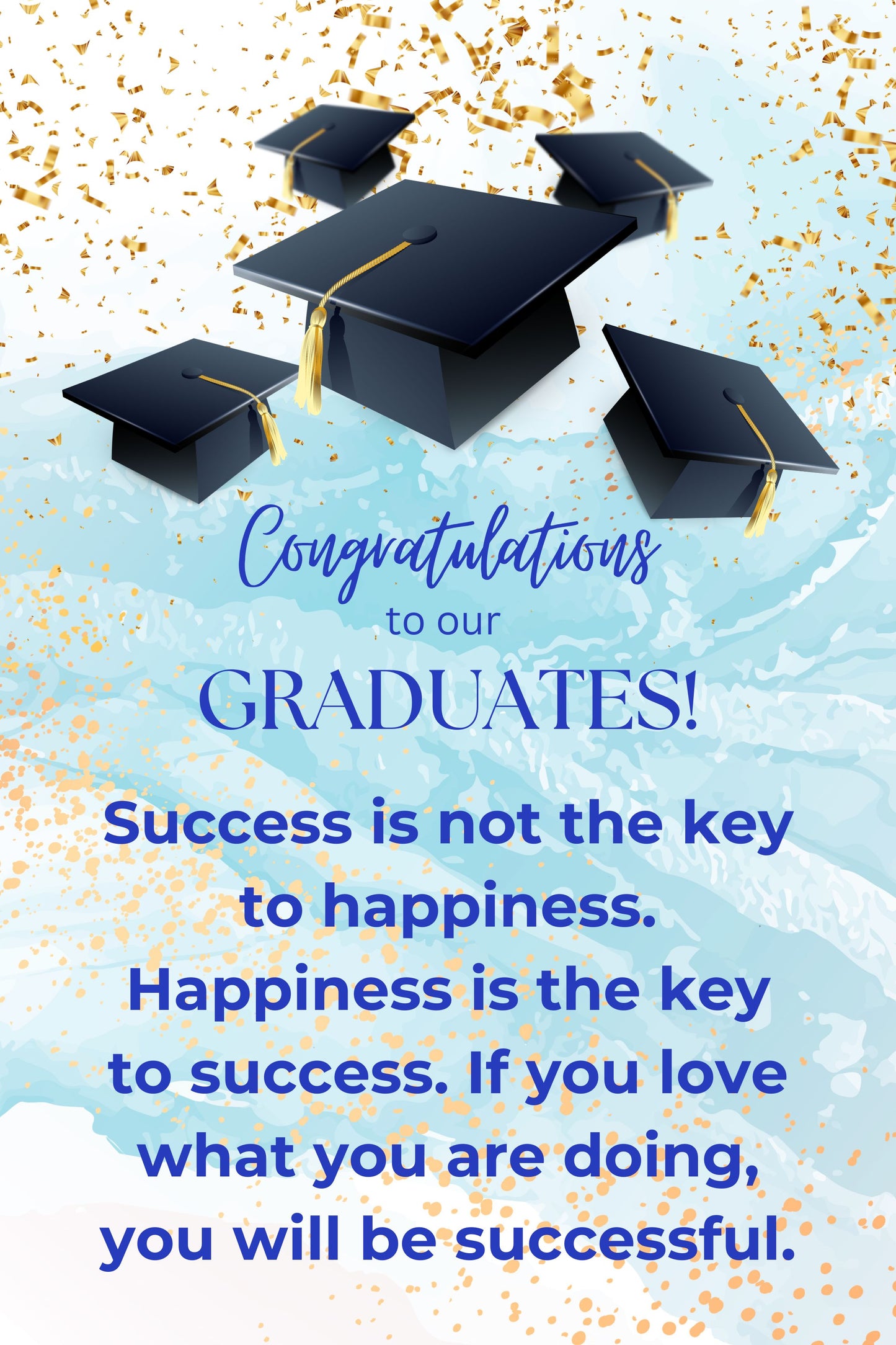 Graduation Jumbo Card Template - Blue/Gold 24 x 36 in