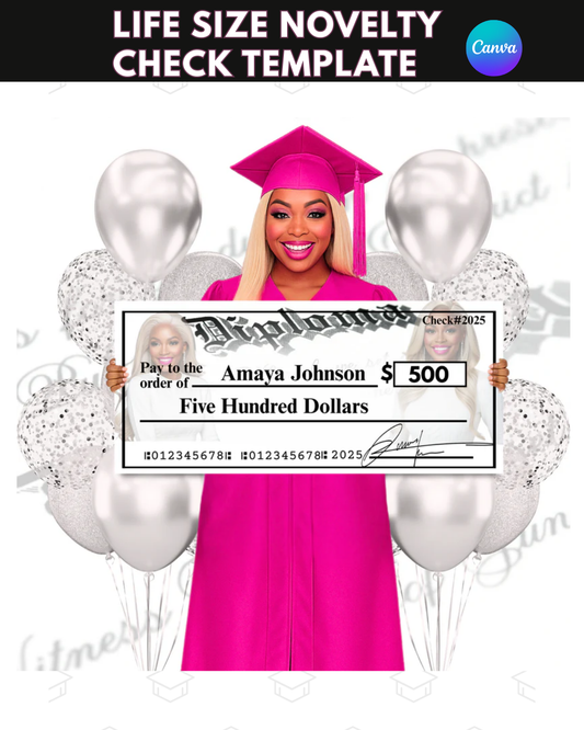 Life Size Novelty Check Template