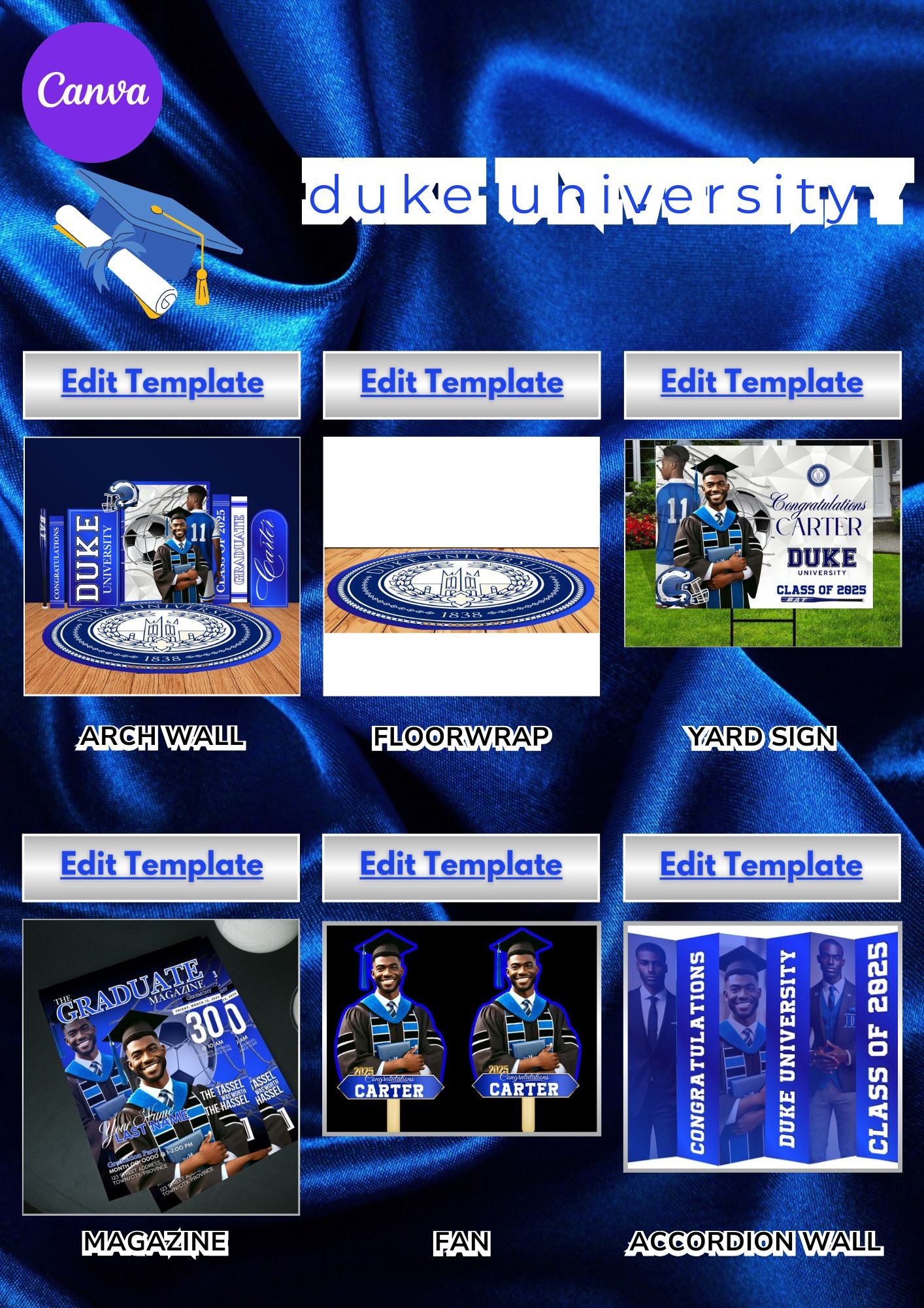 Duke University - Grad Party Bundle Templates