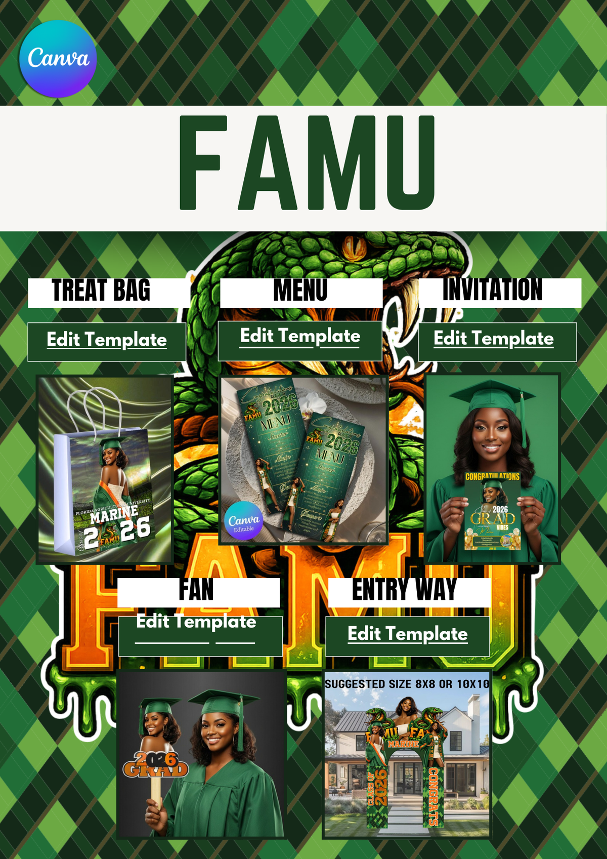 Famu Digitized Design FAMU Graduation 2026 Bundle – Crafts4Grads Digital Experience
