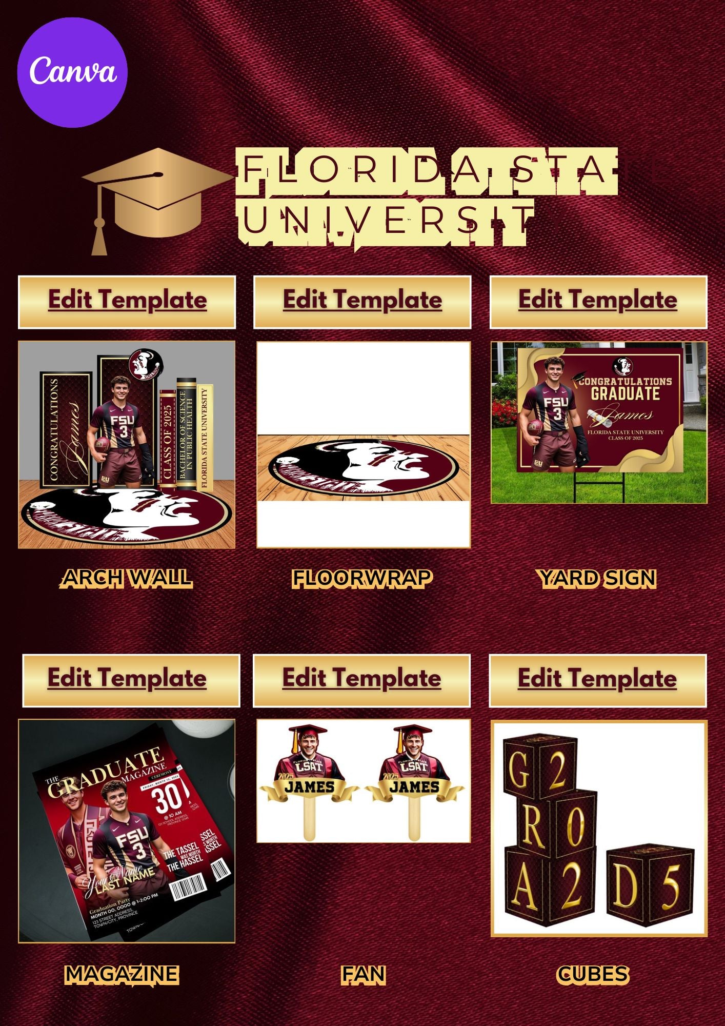 FLORIDA STATE UNIVERSITY -  Grad Party Bundle Templates