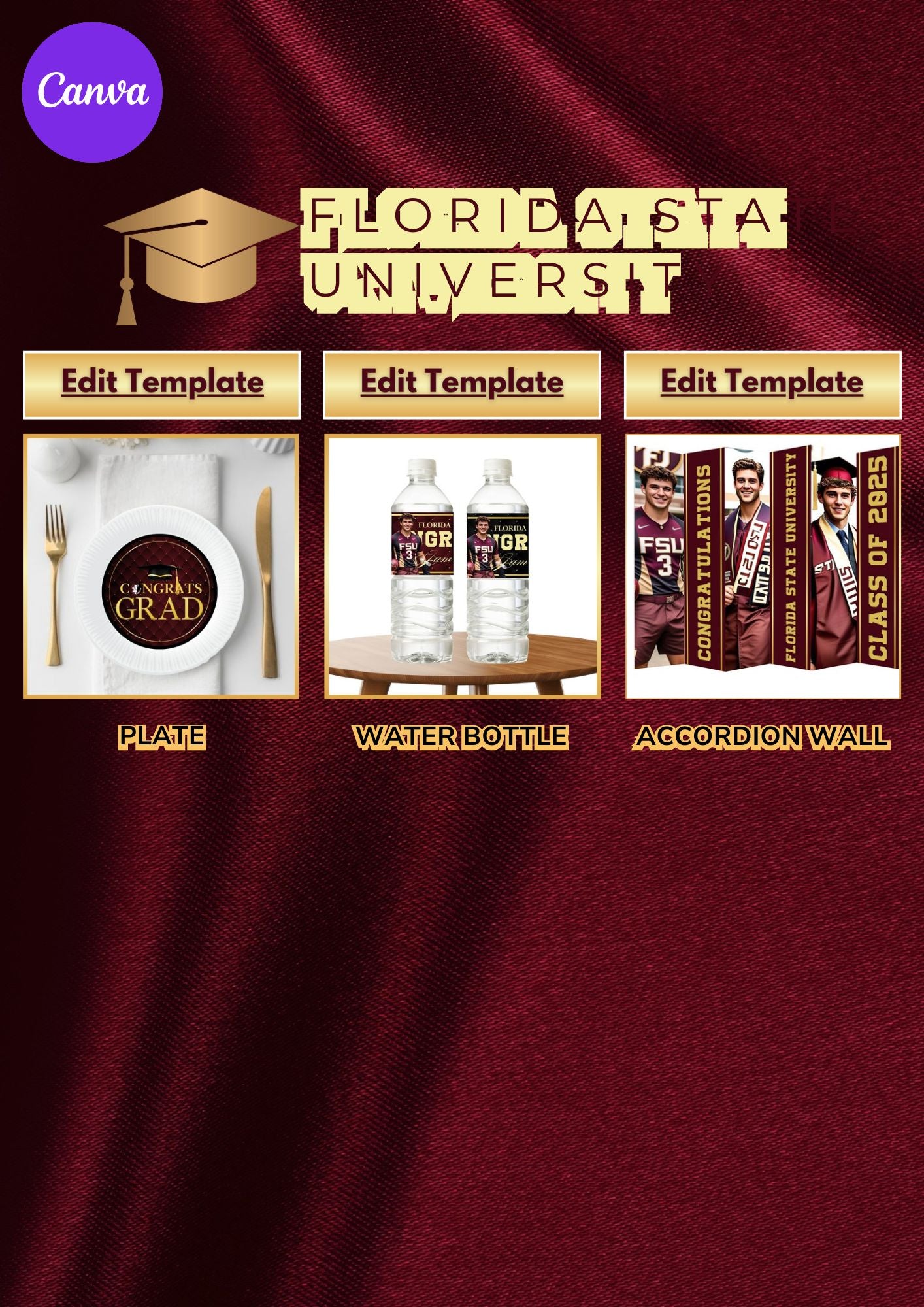 FLORIDA STATE UNIVERSITY -  Grad Party Bundle Templates