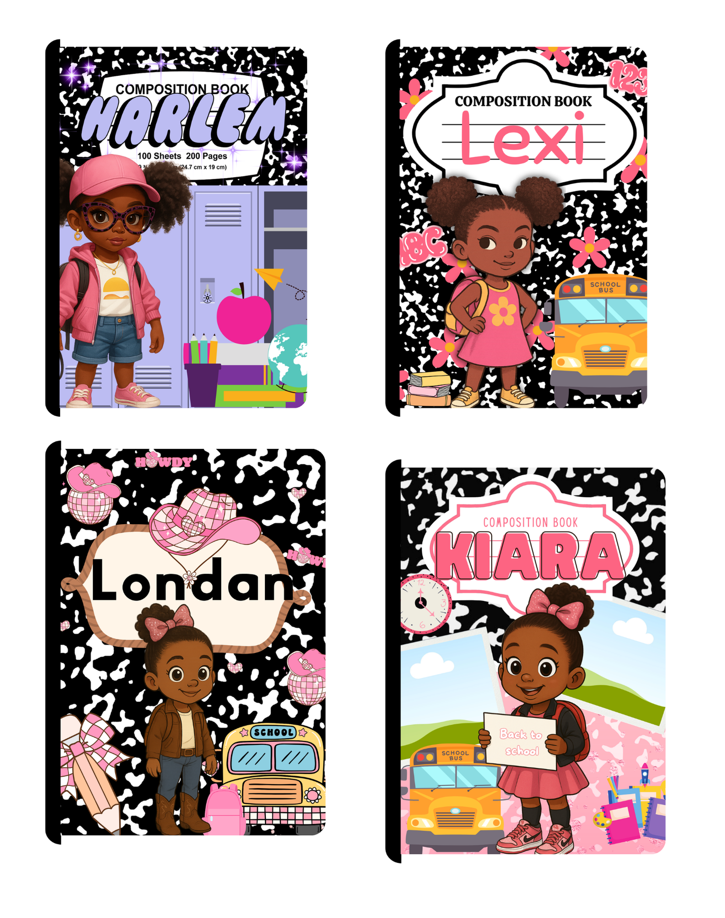 4 Girl - 4 Boy Composition Books