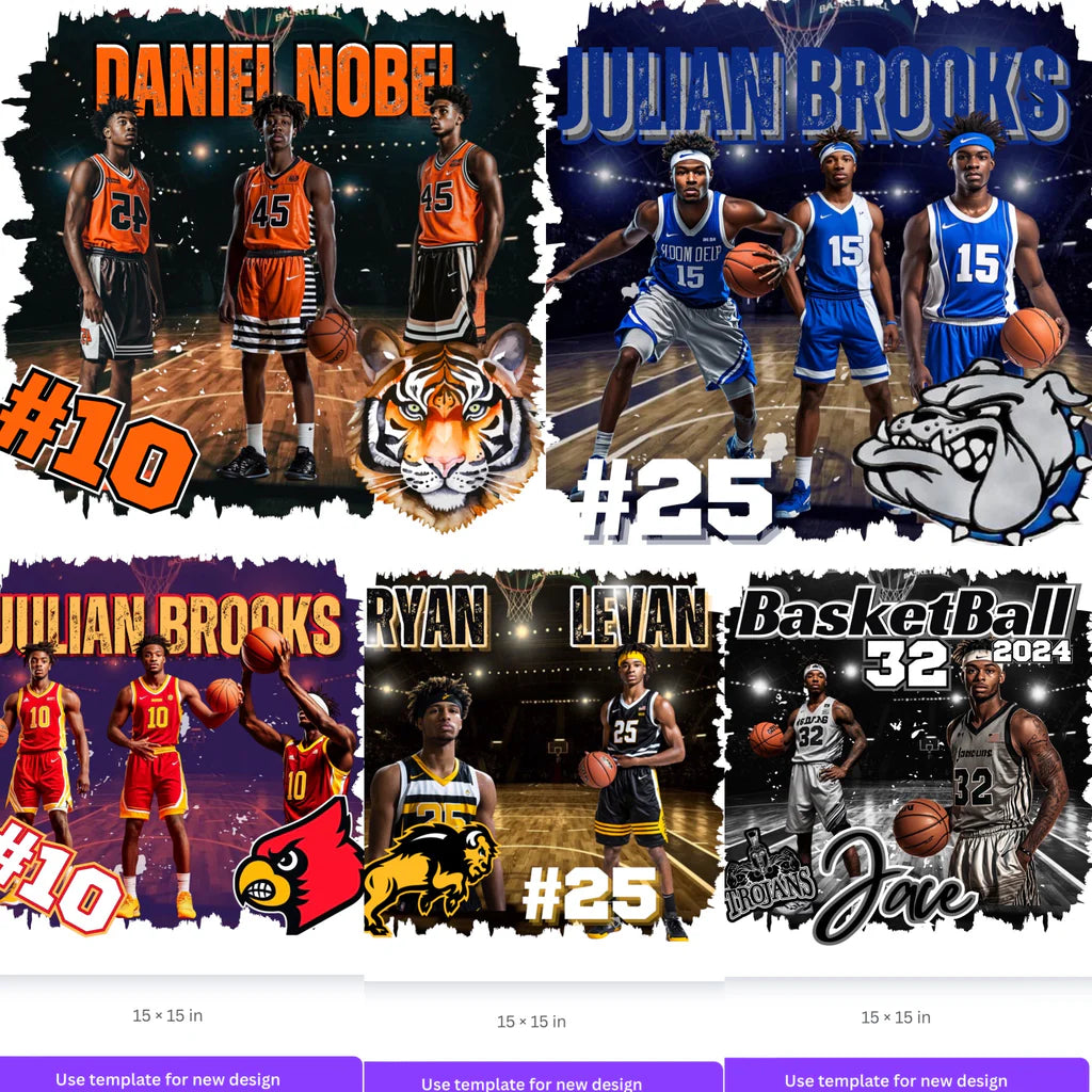 BASKETBALL DIGITAL EDITABLE CANVA TEMPLATES