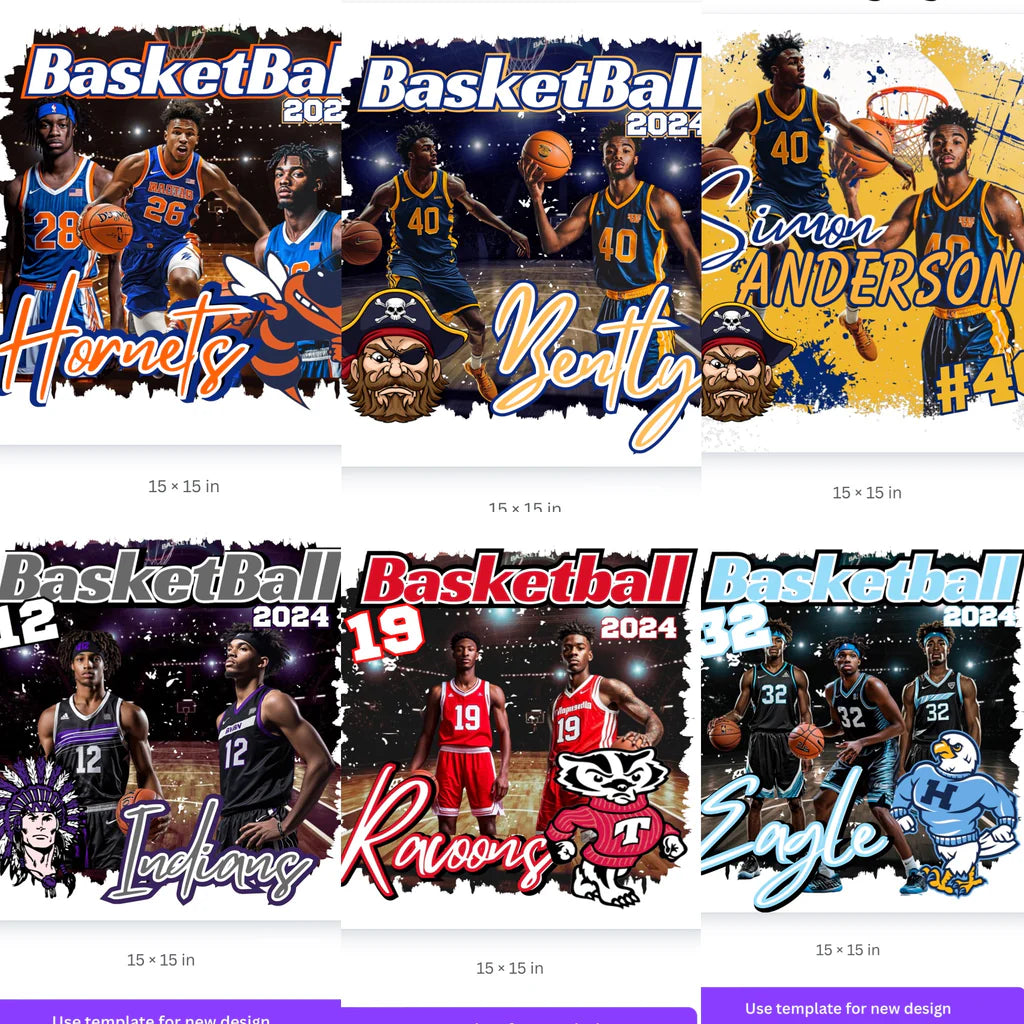 BASKETBALL DIGITAL EDITABLE CANVA TEMPLATES