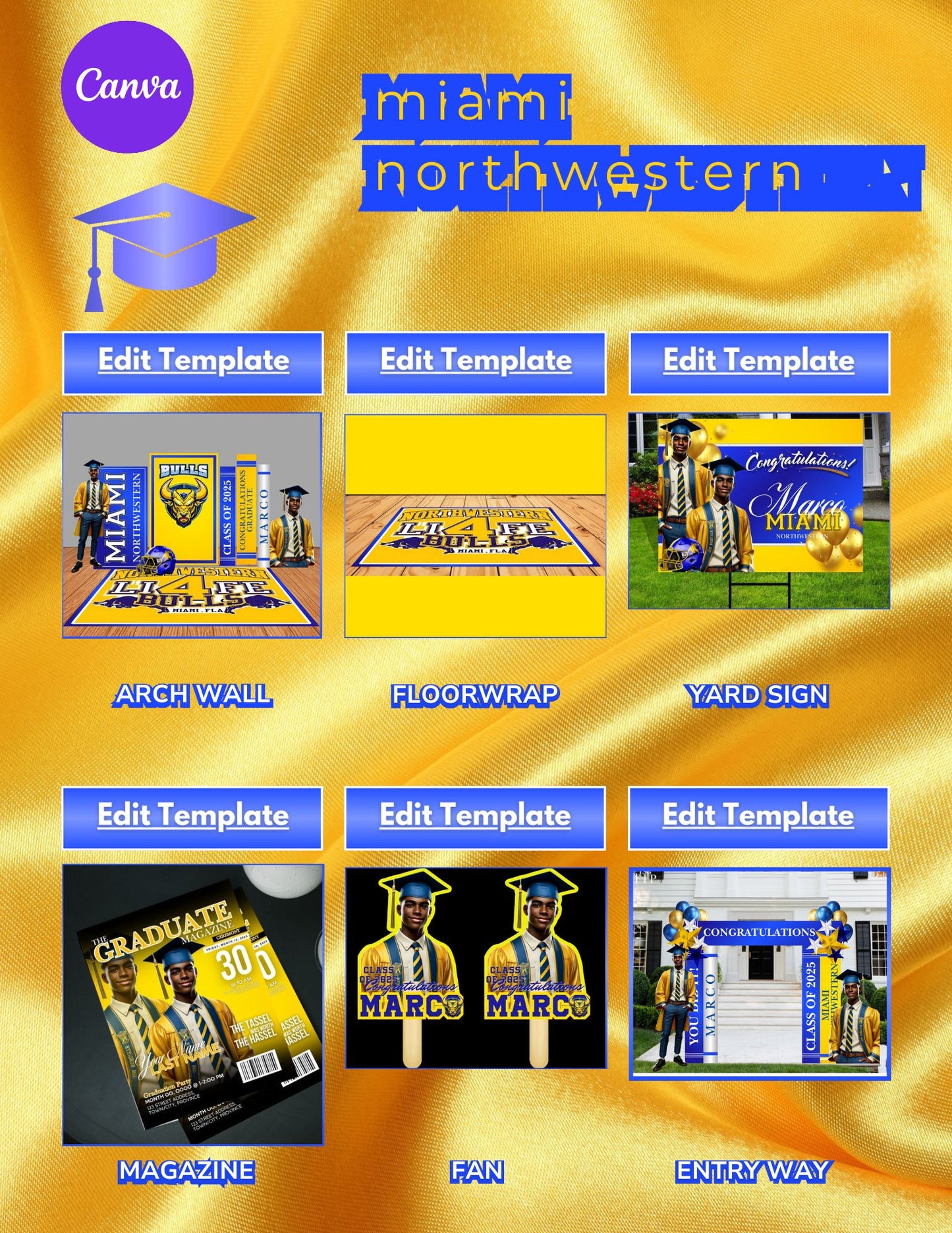 Miami Northwestern -  Grad Party Bundle Templates