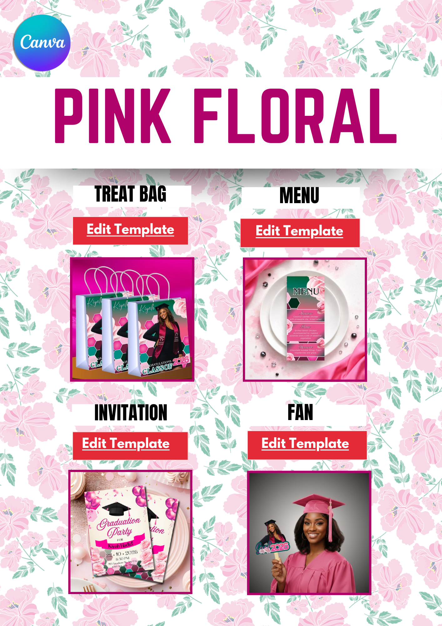 Pink Floral Grad Bundle