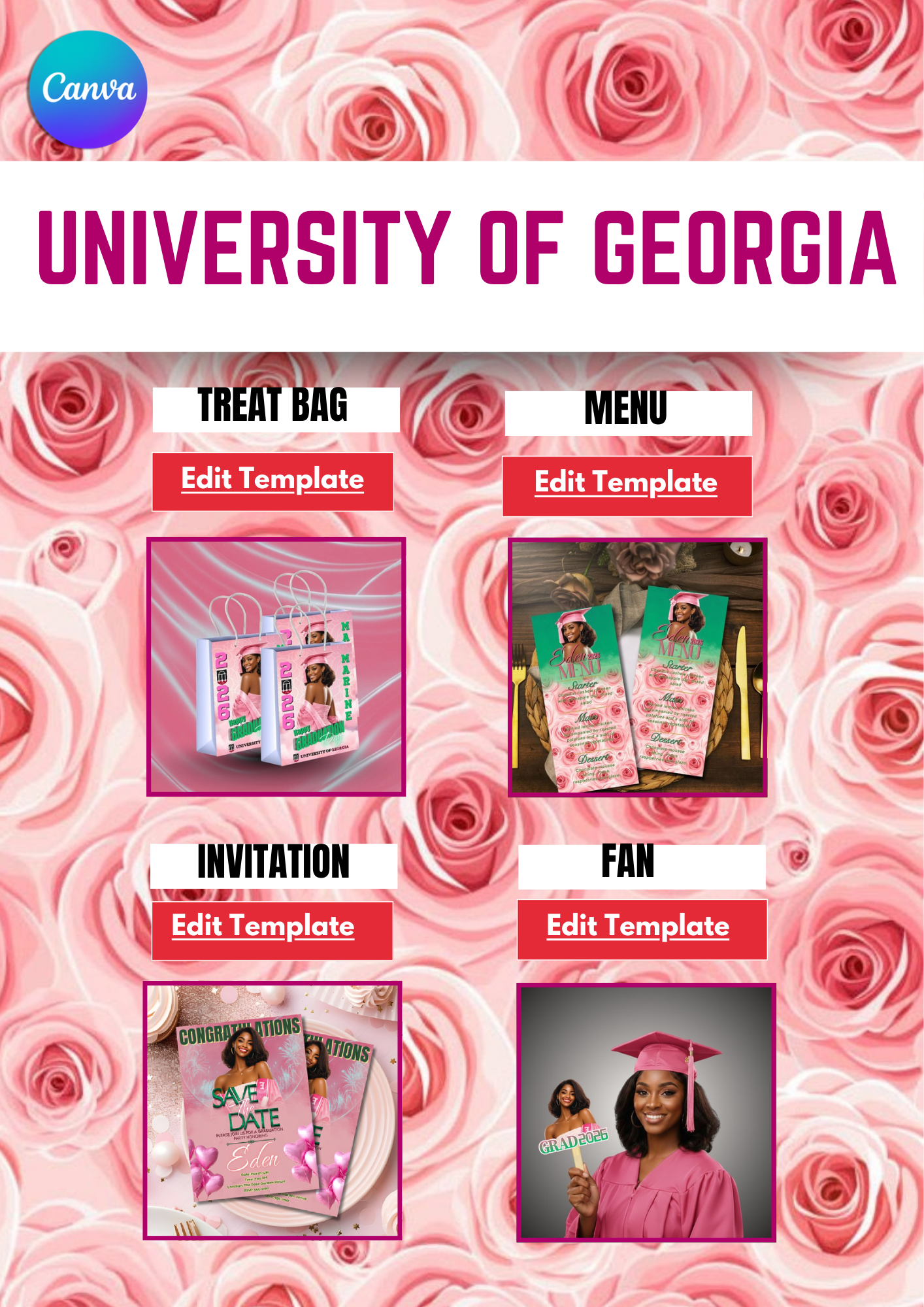 Univ of GA (Pink) Grad Bundle