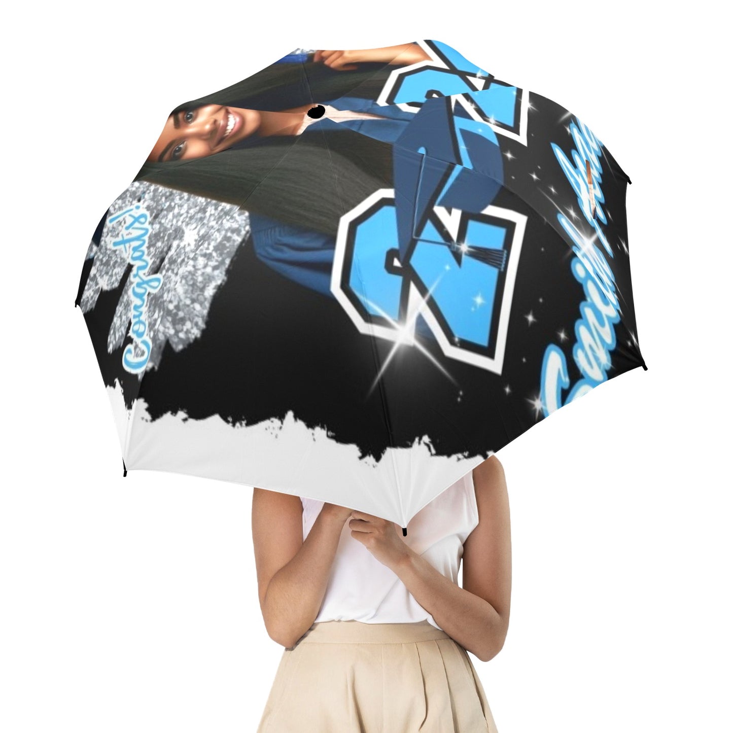CUSTOM Graduation Umbrella Semi-Automatic Foldable Umbrella
